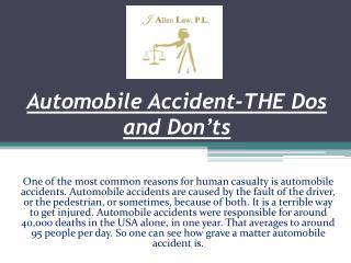 Automobile Accident-THE Dos and Don’ts