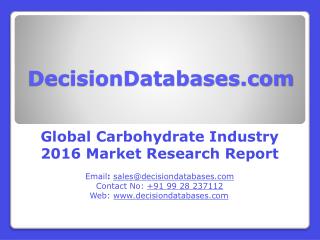 Carbohydrate Market Analysis 2016 Development Trends