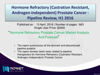 Hormone Refractory (Castration Resistant, Androgen-Independent) Prostate Cancer 2016