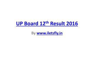 UP Board 12th Result 2016