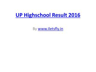 Up highschool result 2016, UP Board 10th Result 2016