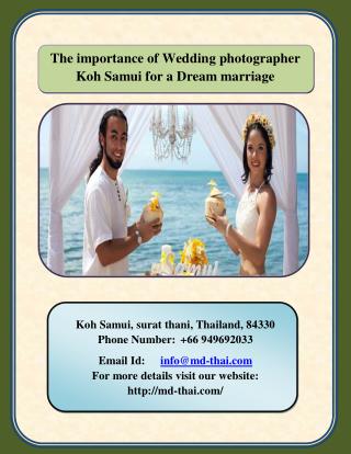 The importance of wedding photographer koh samui for a dream marriage