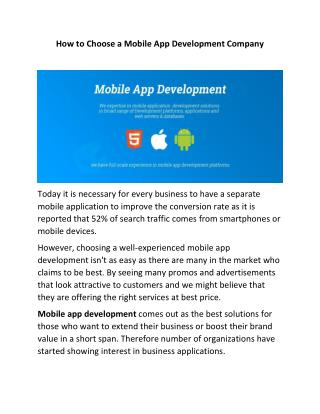 How to Choose a Mobile App Development Company in Toronto