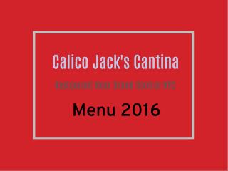 Calico Jack's Cantina Menu 2016
