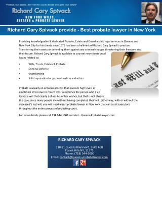 Richard Cary Spivack provide - Best probate lawyer in New York