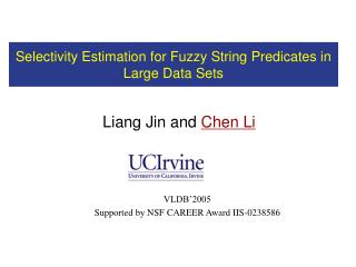 Selectivity Estimation for Fuzzy String Predicates in Large Data Sets