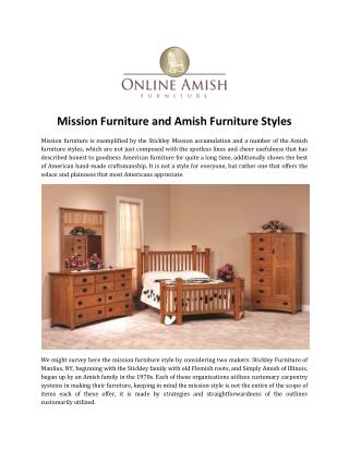 Mission Furniture and Amish Furniture Styles