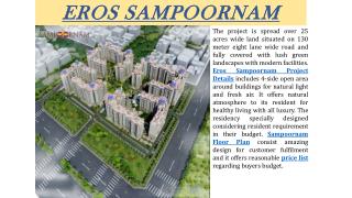 Get Affordable Eros Sampoornam Flats in Noida