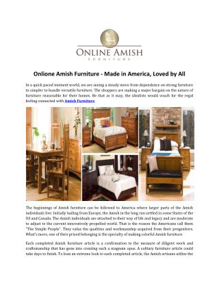 Onlione Amish Furniture - Made in America, Loved by All