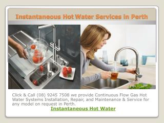 Instantaneous Hot Water Services in Perth