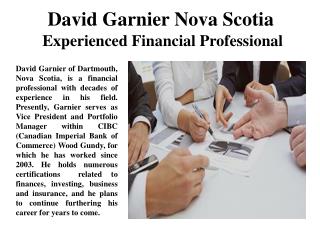 David Garnier Nova Scotia