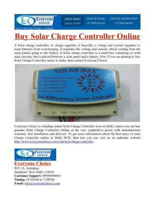 Buy Solar Charge Controller Online