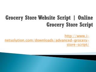 Grocery Store Website Script | Online Grocery Store Script