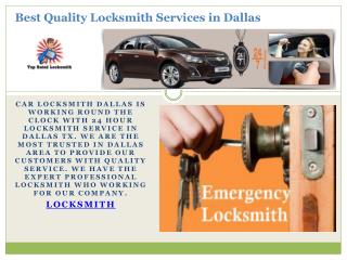 Best Quality Locksmith Services In Dallas