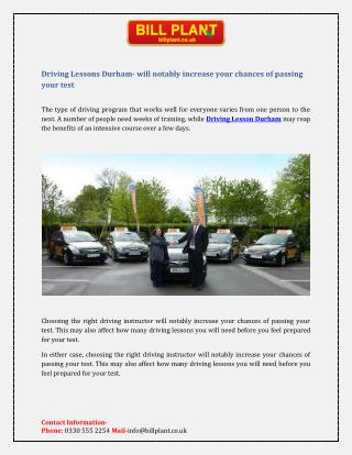 Driving Lessons Durham