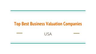 Top Best Business Valuation Companies In USA