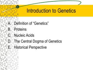 Introduction to Genetics