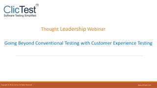 Thought Leadership Webinar - Customer Experience Testing