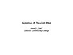 Isolation of Plasmid DNA June 21, 2007 Leeward Community College