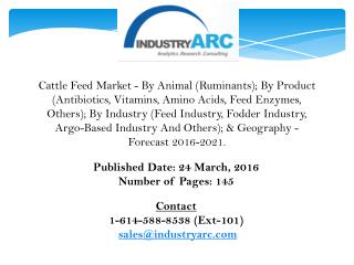 Cattle Feed Market gaining importance along with increasing acceptance of cattle feed additives.