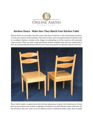Kitchen Chairs - Make Sure They Match Your Kitchen Table