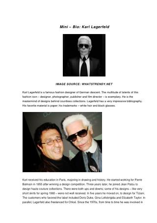 Mini–Bio: Karl Lagerfeld