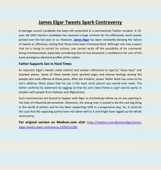 James Elgar Tweets Spark Controversy