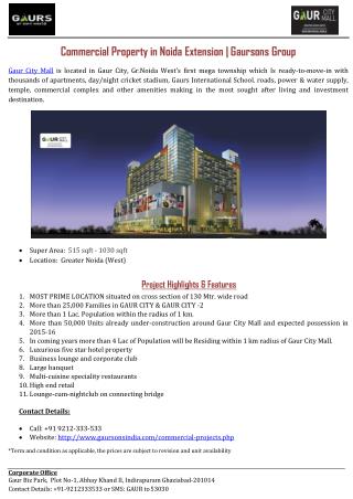 Commercial Property in Noida Extension | Gaursons Group
