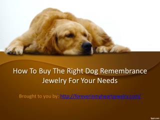How To Buy The Right Dog Remembrance Jewelry For Your Needs