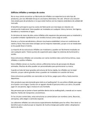 Edificios inflables y ventajas de costes