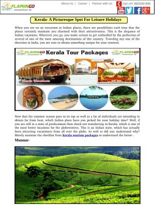 Kerala- A Picturesque Spot For Leisure Holidays