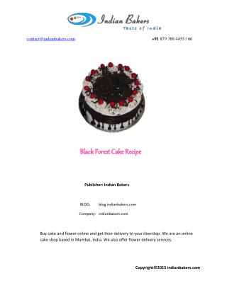 Easy Black Forest Cake – Recipe/Order Online