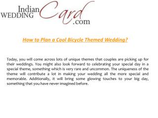 How to Plan a Cool Bicycle Themed Wedding