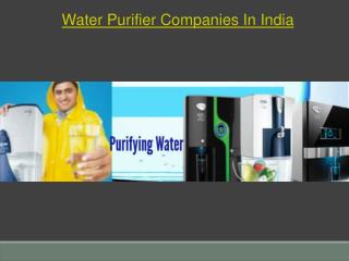 Water Purifier Companies In India