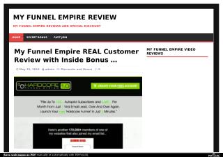 My Funnel Empire Customer Review with Secret Inside