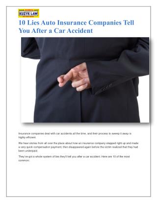 10 Lies Auto Insurance Companies Tell You After a Car Accident