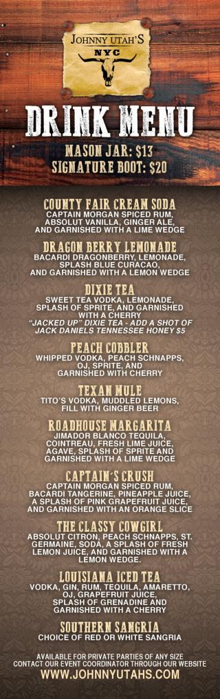 Specialty Drink Menu