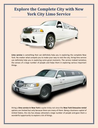 Explore the Complete City with New York City Limo Service