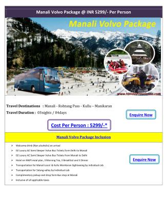 Manali Volvo Package