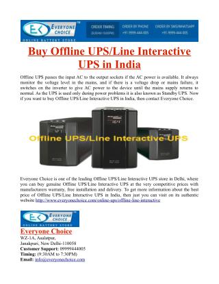 Buy Offline UPS/Line Interactive UPS in India