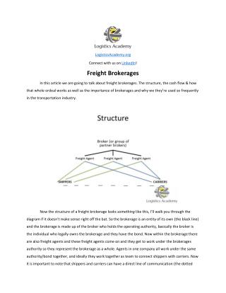 Freight Brokerages - LogisticsAcademy.org