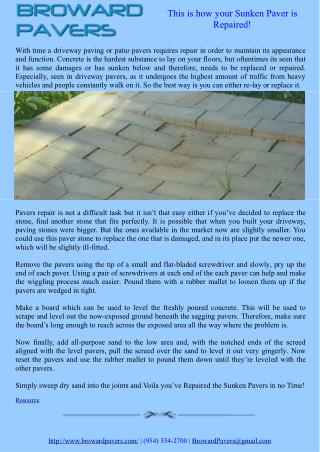 This is how your Sunken Paver is Repaired!