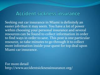 Accident sickness insurance