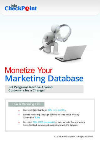 Guide for Monetizing Your Marketing Database | Info CheckPoint