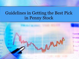 Guidelines in Getting the Best Pick in Penny Stock
