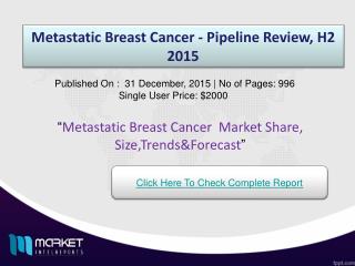 Factors influencing for the development of Metastatic Breast Cancer Market 2015