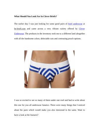 What Should You Look For In Clever Briefs?