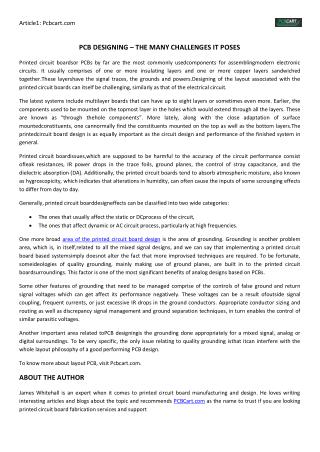 Pcb Designing – The Many Challenges It Poses