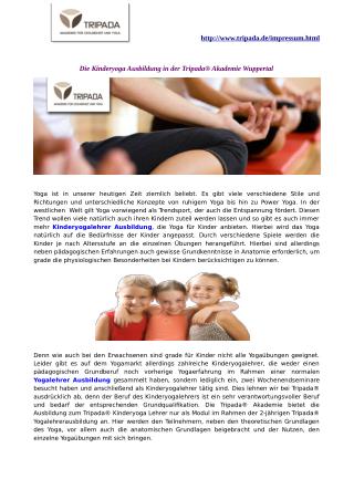 Die Kinderyoga Ausbildung in der Tripada® Akademie Wuppertal