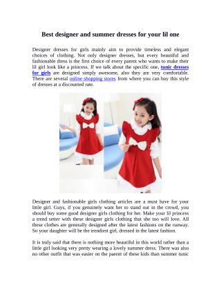 Best Designer and Summer Dresses for your Lil One